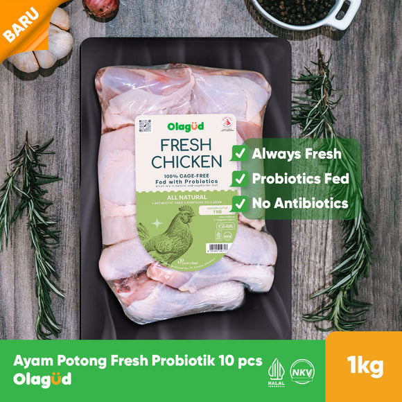 Ayam Potong Fresh Probiotik Olagud 10 pcs / Cut Up 10 - 1 kg
