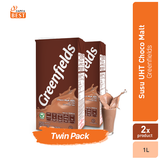 Susu UHT Choco Malt Greenfields 1 L - Twin Pack