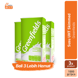 Susu UHT Skimmed Greenfields 1L - Paket isi 3 Pcs