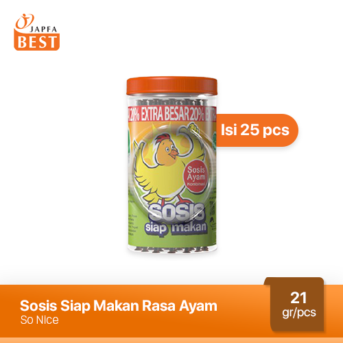 Sosis So Nice Siap Makan Rasa Ayam 25 pcs x 21 gr