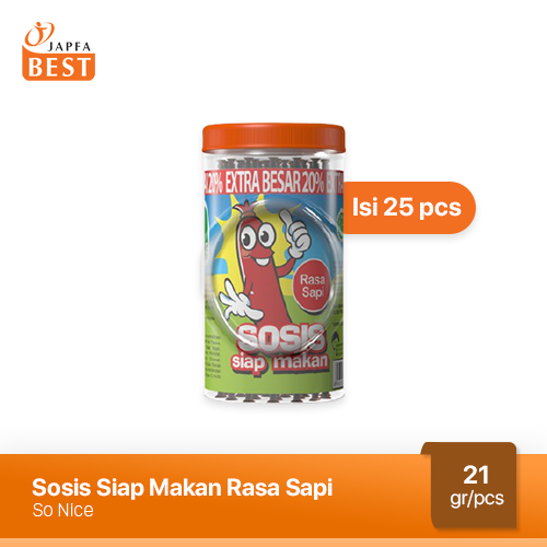 Sosis So Nice Siap Makan Rasa Sapi 25 pcs x 21 gr